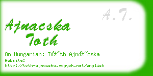 ajnacska toth business card